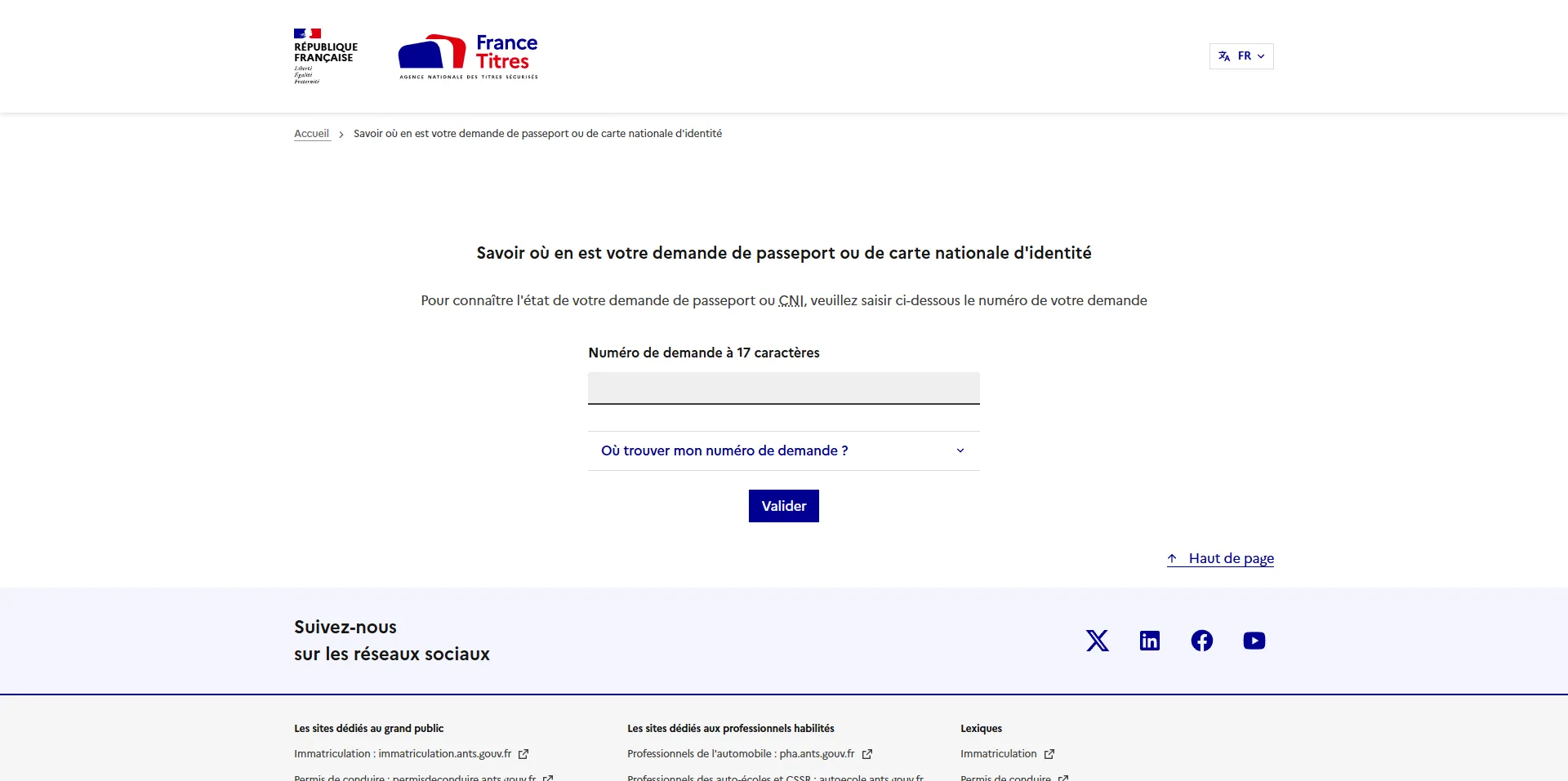 demande de carte d'identité